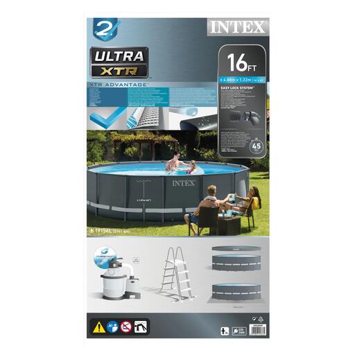 INTEX ULTRA FRAMETM montažni bazen 549 x 132 cm sa pješčanom filter pumpom + podloga + pokrivalo za bazen + ljestve