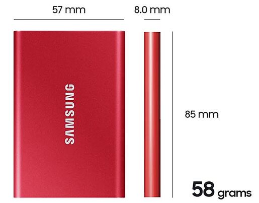 Vanjski SSD Samsung 1TB Portable T7 Red