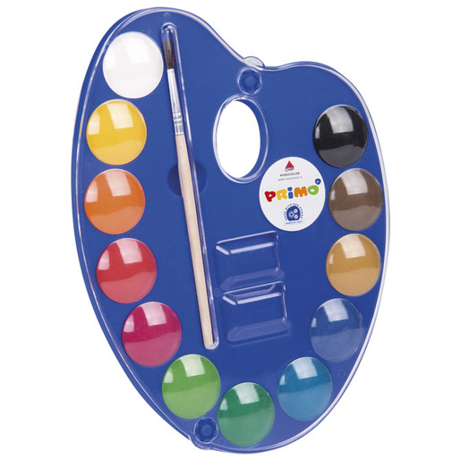 Boje vodene, Primo, fi: 25 mm, 12 boja + kist na paleti