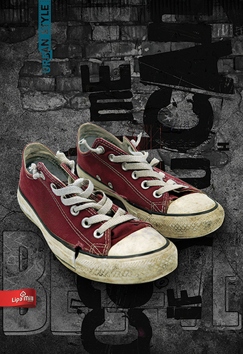 Bilježnica SNEAKERS, A4, linije, meki uvez Lipa Mill