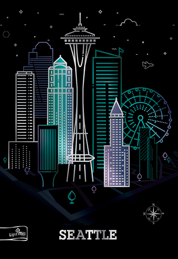 Bilježnica CITIES 3D, A4, kvadratići, meki uvez Lipa Mill