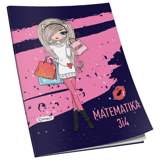 Bilježnica Matematika 3 i 4 CONNECT, B5 kvadratići, 48 listova, meki uvez