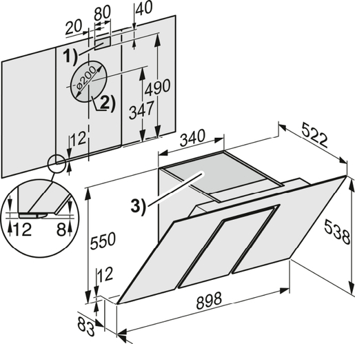 Miele napa DA 6498 W Pure Grey