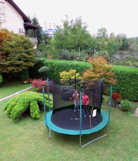 LEGONI trampolin FUN sa zaštitnom mrežom, 366cm, tamno zeleni