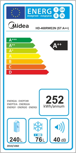 Midea hladnjak HD-468RWE2N ST Premium/No Frost