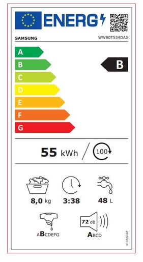 SAMSUNG perilica rublja WW80T534DAX/S7