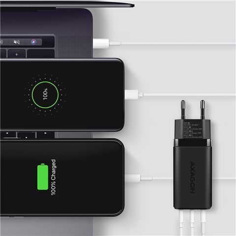 AXAGON ACU-DPQ65 zidni punjač 1xUSB-A QC4, 2xUSB-C PD 33/65W, crni