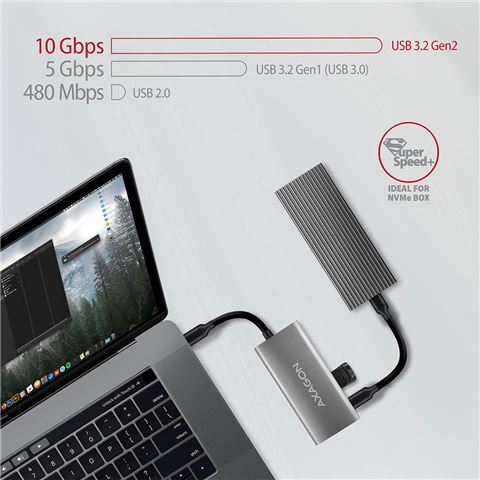 USB HUB AXAGON HMC-4G2 2xUSB3.2 Gen 2, 2xUSB-C