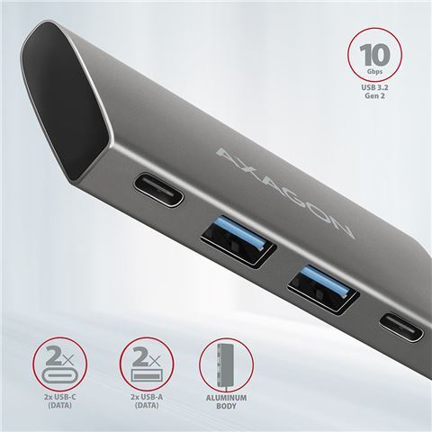 USB HUB AXAGON HMC-4G2 2xUSB3.2 Gen 2, 2xUSB-C