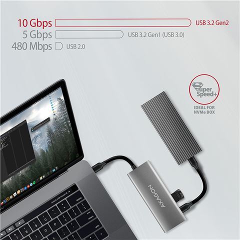 AXAGON USB-C HUB, 2x USB-A, 2x USB-C, HDMI, metal (HMC-5G2)