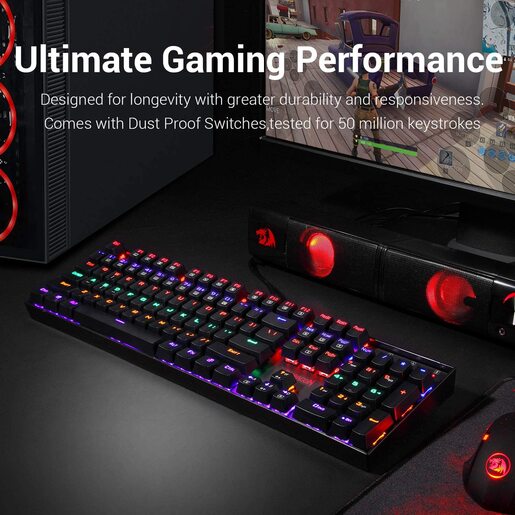Redragon Vara K551 RGB, gaming mehanička tipkovnica, red switches, crna