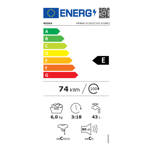 Midea perilica rublja Nebula MFN60-S1203 Slim
