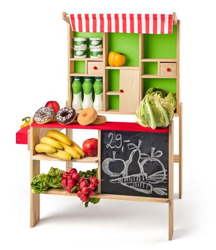 Woody drvena trgovina s blagajnom