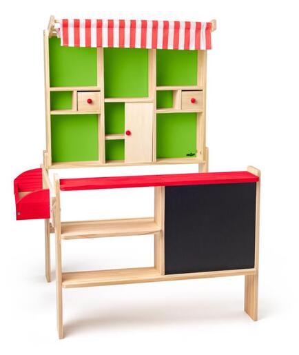 Woody drvena trgovina s blagajnom