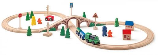 Woody željeznica s 8 elemenata i električnom lokomotivom