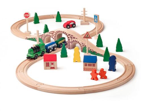 Woody željeznica s 8 elemenata i električnom lokomotivom