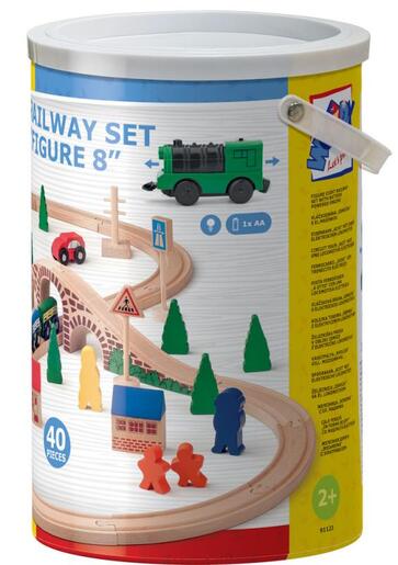 Woody željeznica s 8 elemenata i električnom lokomotivom