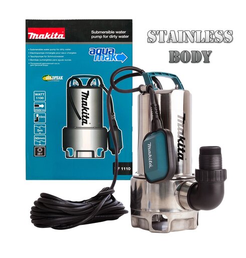 MAKITA potopna pumpa PF1110(1100W,10m,15000l/h,prljav.voda,INOX)
