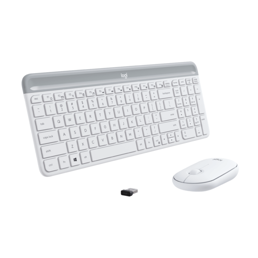 Logitech MK470 Slim Wireless, bežična tipkovnica + miš, bijela (920-009205)