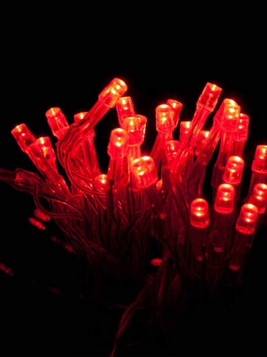 300 LED Lampica – Crvena boja – prozirna žica