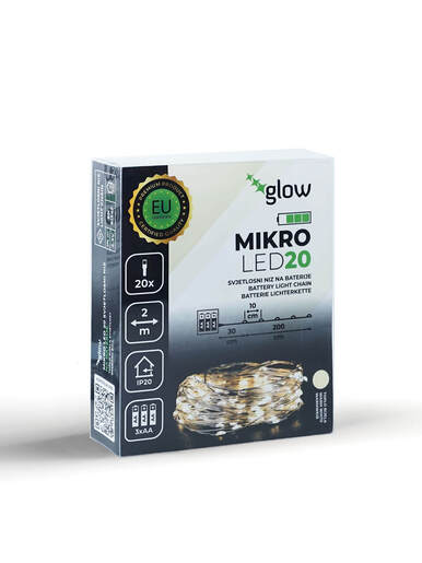 20 Micro LED lampica – Toplo bijela boja