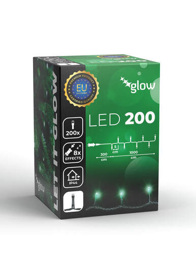 200 LED Lampica – Zelena boja – zelena žica
