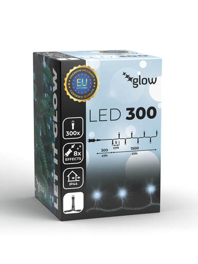 300 LED Lampica – Bijela boja – zelena žica