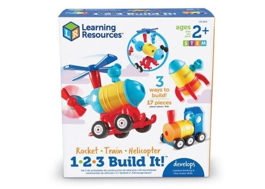 STEM igračka 1-2-3 Build It Rocket-Train-Helicopter