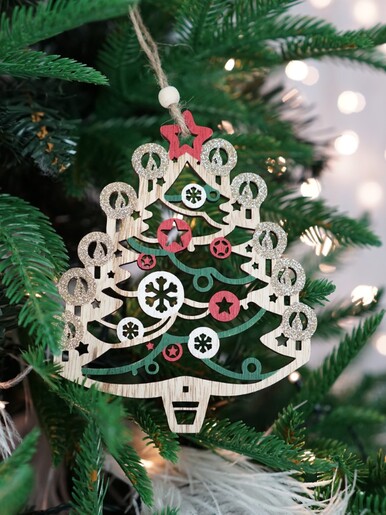 Drvena viseća dekoracija – Drvce 94017