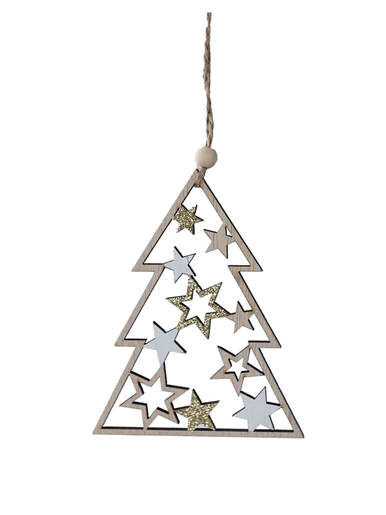 Drvena viseća dekoracija – Drvce 94144, 94144