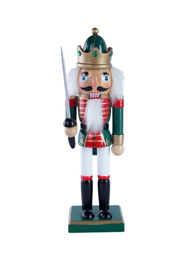 Orašar drveni 25 cm s mačem zeleni, 93584-B