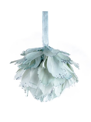 Pernata kuglica- Siva- 8 cm, 88814