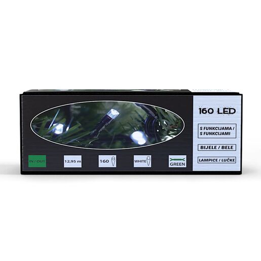 160 LED Lampica- 8 funkcija- bijela boja