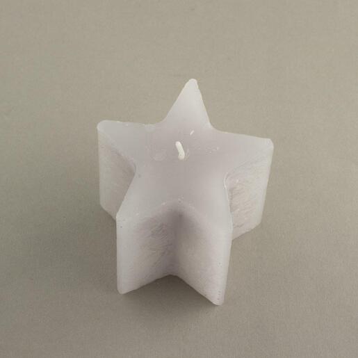 Svijeća frost zvijezda 7xh7,5cm- siva