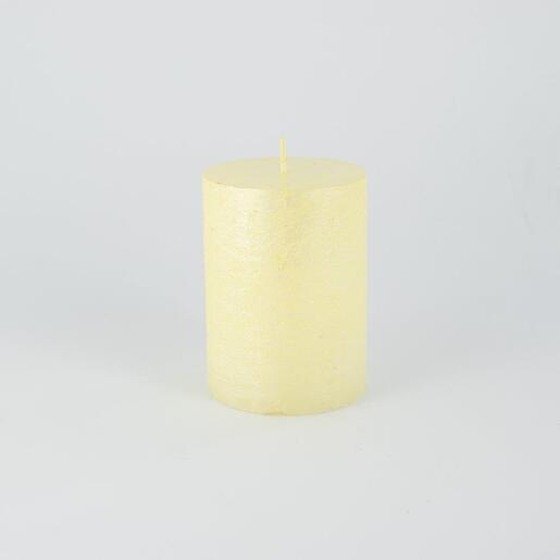 Svijeća metalik 6,8xh9,5cm- bež