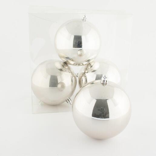 Plastične kuglice 10cm/4kom - srebrna S/P