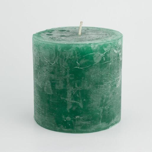 Svijeća frost 10xh9,5cm - t.zelena