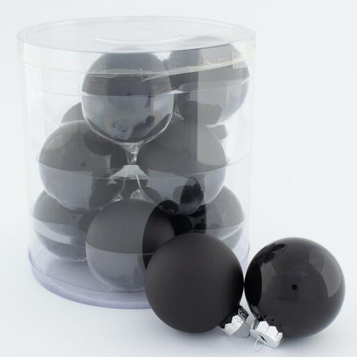 Staklene kuglice 6cm/12kom - crne S/M
