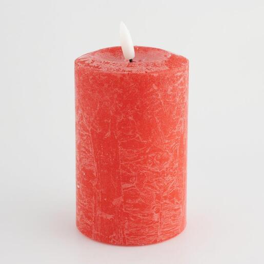 Svijeća s LED plamenom 7,6x12cm- crvena