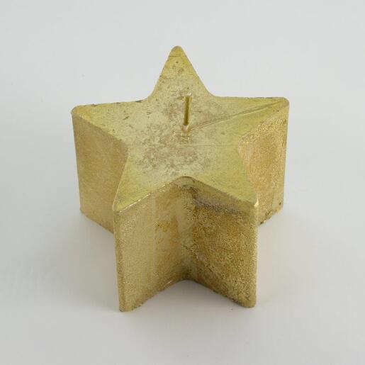 Svijeća metalik zvijezda 9,5x8cm- zlatna