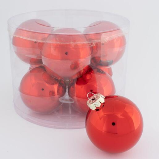 Staklene kuglice 8cm/8kom - crvene S