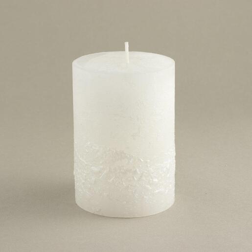 Svijeća gliter lfg 6,8xh9,5cm- bijela