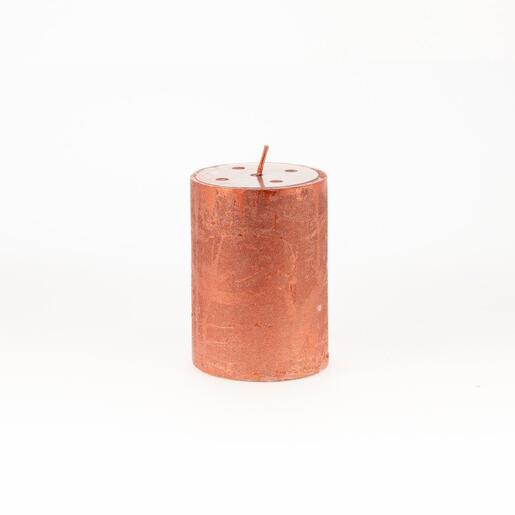 Svijeća metalik 6,8xh9,5cm- crvena