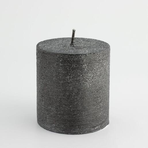 Svijeća metalik 6,8xh7,2cm- crna