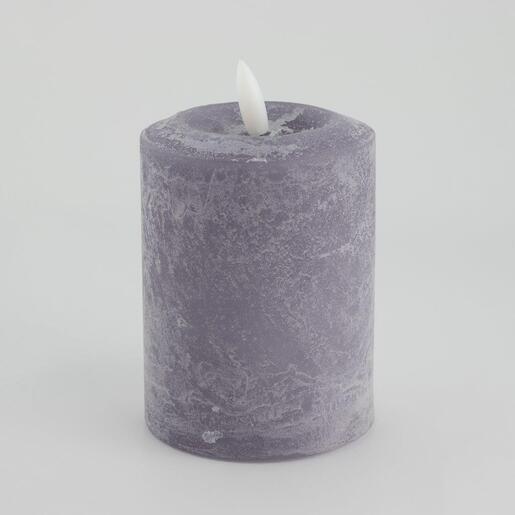 Svijeća s LED plamenom 7,6x10cm- siva