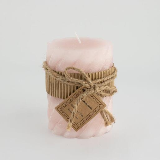 Svijeća frost vijak 7,5xh10cm- puder roza