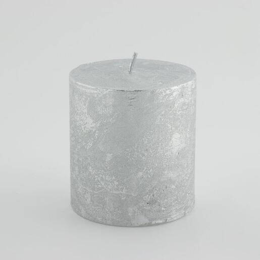Svijeća metalik 6,8xh7,2cm- srebrna