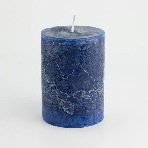 Svijeća frost 6,8xh9,5cm- t.plava