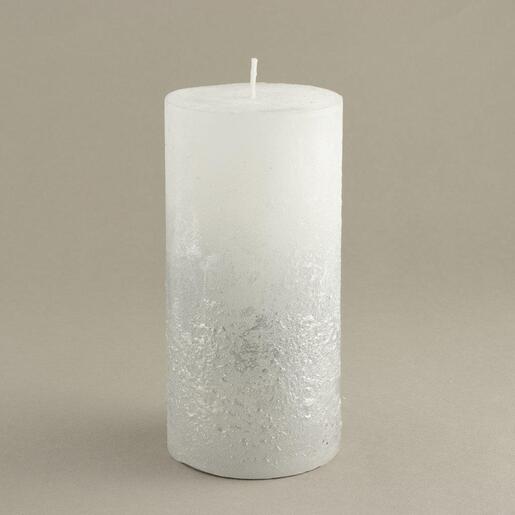 Svijeća gliter lfg 6,8xh14cm- silver