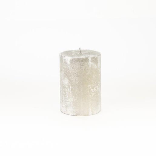 Svijeća metalik 6,8xh9,5cm- srebrna